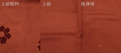 平和屋着物＃道行コート　色無地　輪奈ビロード　亀甲花地紋　雀茶色　ロング丈　正絹　逸品　未使用　CABJ5224in