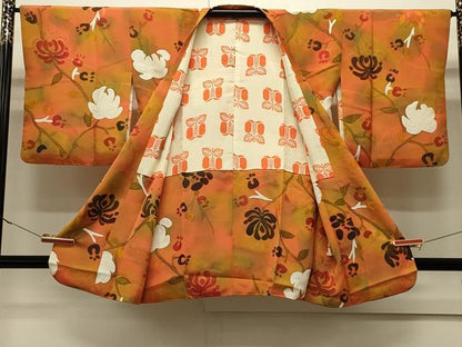 平和屋着物＃道行コート　地紋起こし　枝花文　暈し染め　正絹　逸品　CABJ5225in