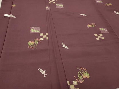 平和屋着物＃長羽織　兎葡萄蔦の葉文　正絹　逸品　CABJ5226in