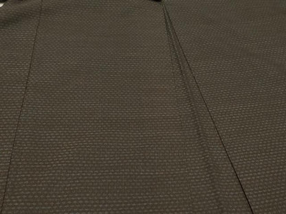 平和屋着物＃男性　本場大島紬　長羽織　亀甲文　黒地　正絹　逸品　CABJ5228in
