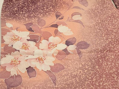 平和屋着物＃コート作家　三本賢　道行コート　草花文　暈し染め　ロング丈　正絹　逸品　CABJ5231in