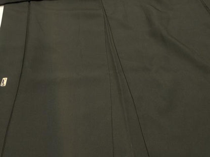 平和屋着物＃男性　長羽織　黒紋付き　正絹　逸品　CABJ5237in
