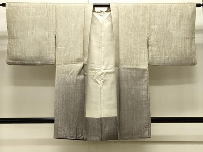 平和屋着物＃羽織　霞文　暈し染め　銀通し地　正絹　逸品　CABJ5240in