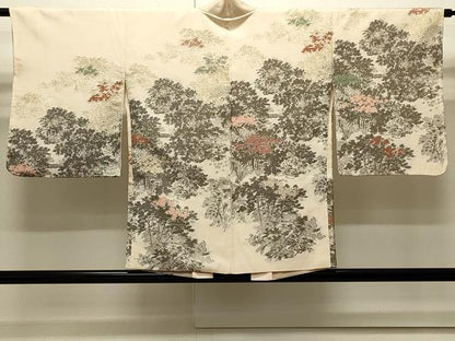 平和屋着物＃羽織　寿光織　草花文　金糸　正絹　逸品　CABJ5242in
