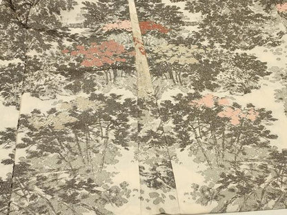 平和屋着物＃羽織　寿光織　草花文　金糸　正絹　逸品　CABJ5242in
