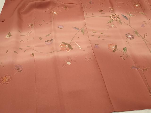 平和屋着物＃道行コート　更紗花文　暈し染め　正絹　逸品　CABJ5243in