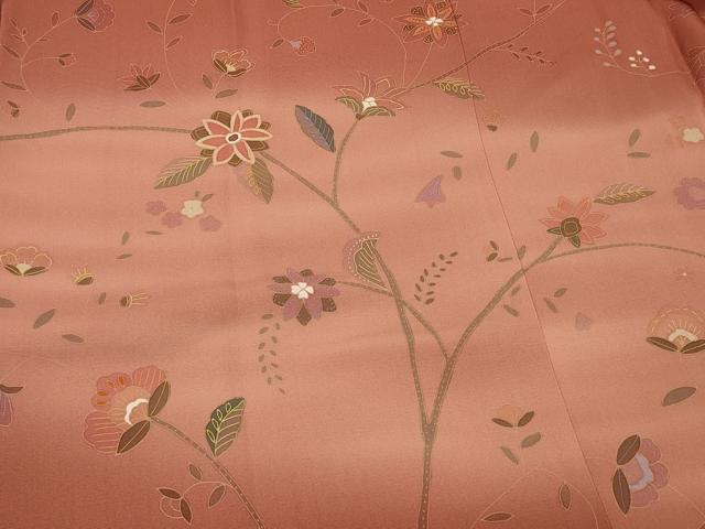 平和屋着物＃道行コート　更紗花文　暈し染め　正絹　逸品　CABJ5243in