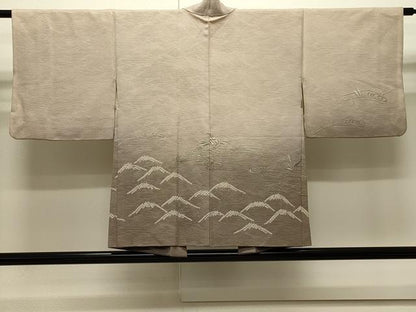 平和屋着物＃羽織　絞り　刺繍　立波草花文　暈し染め　銀糸　正絹　逸品　CABJ5246in