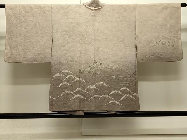 平和屋着物＃羽織　絞り　刺繍　立波草花文　暈し染め　銀糸　正絹　逸品　CABJ5246in