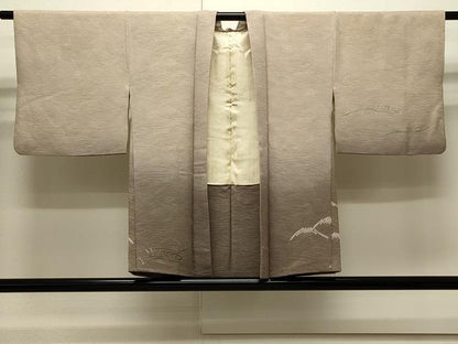 平和屋着物＃羽織　絞り　刺繍　立波草花文　暈し染め　銀糸　正絹　逸品　CABJ5246in