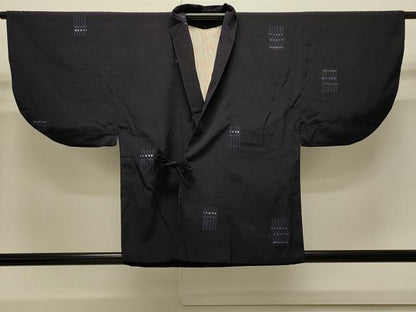 平和屋着物＃道中着　幾何学文様　金糸　正絹　逸品　CABJ5252in