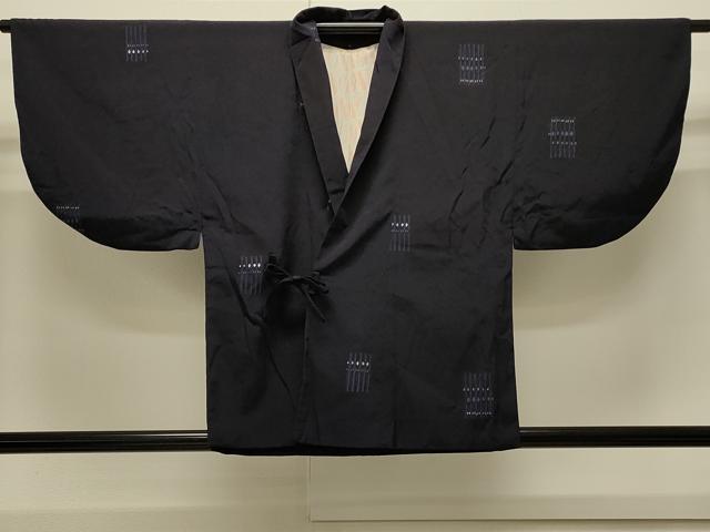 平和屋着物＃道中着　幾何学文様　金糸　正絹　逸品　CABJ5252in