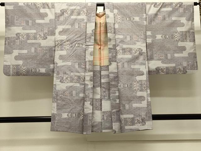 平和屋着物＃本場大島紬　羽織　9マルキ　エ霞吉祥花文　正絹　逸品　CABJ5257in