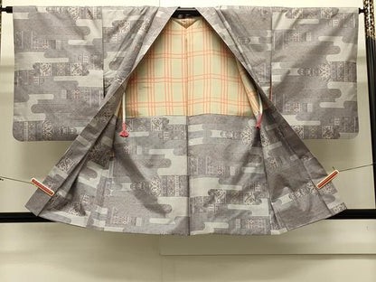平和屋着物＃本場大島紬　羽織　9マルキ　エ霞吉祥花文　正絹　逸品　CABJ5257in
