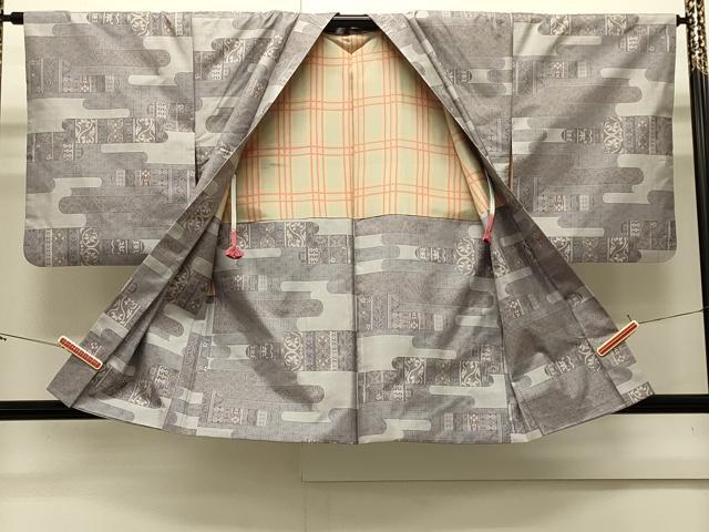 平和屋着物＃本場大島紬　羽織　9マルキ　エ霞吉祥花文　正絹　逸品　CABJ5257in