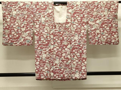 平和屋着物＃道行コート　流水草花文　洗える着物　CABJ5259in