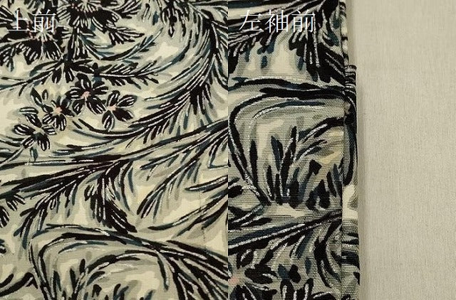 平和屋着物＃羽織　草花文　銀彩　正絹　逸品　CABJ5260in
