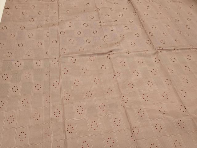 平和屋着物＃道行コート　雨コート　単衣　花織　格子　ロング丈　正絹　逸品　CABJ5263in