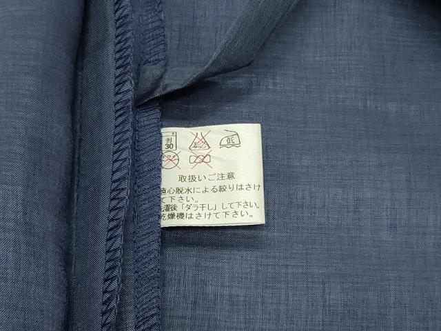 平和屋着物＃道中着　雨コート　単衣　霞文　ロング丈　洗える着物　CABJ5266in