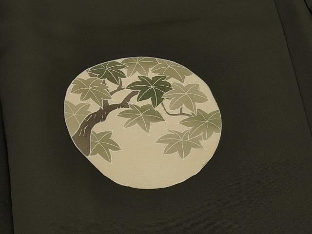 平和屋着物＃羽織　刺繍　草花丸文　黒地　金彩　正絹　逸品　CABJ5267in