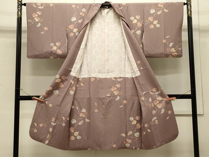 平和屋着物＃道行コート　南天文　ロング丈　正絹　逸品　CABJ5269in