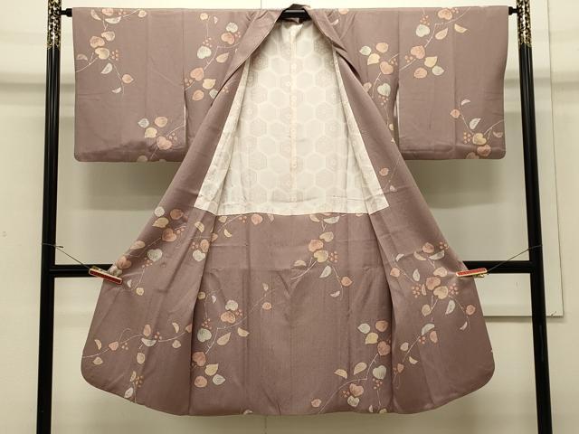 平和屋着物＃道行コート　南天文　ロング丈　正絹　逸品　CABJ5269in
