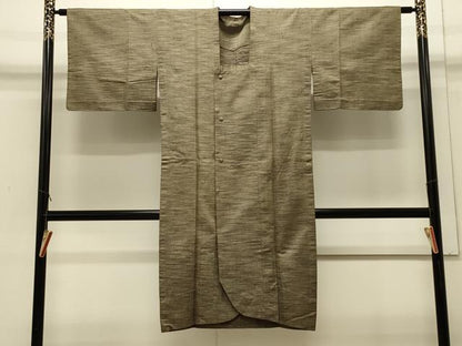 平和屋着物＃道行コート　格子　ロング丈　正絹　逸品　CABJ5278in
