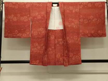 平和屋着物＃羽織　地紋起こし　草花文　金彩　正絹　逸品　CABJ5279in