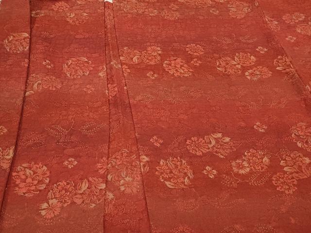 平和屋着物＃羽織　地紋起こし　草花文　金彩　正絹　逸品　CABJ5279in