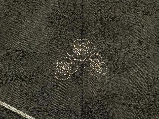 平和屋着物＃羽織　刺繍　舞蝶文　黒地　銀彩　正絹　逸品　CABJ5284in