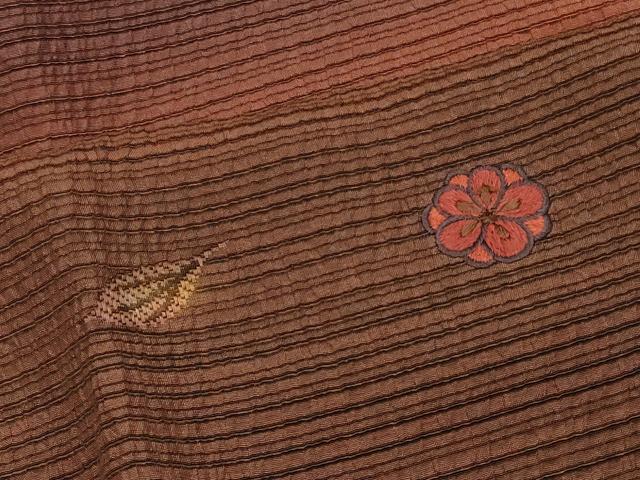 平和屋着物＃道行コート　刺繍　草花文　暈し染め　正絹　逸品　CABJ5288in