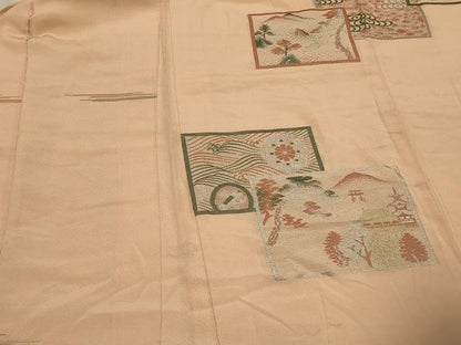 平和屋着物＃羽織　寿光織　風景正倉院花文　金銀糸　正絹　逸品　CABJ5289in