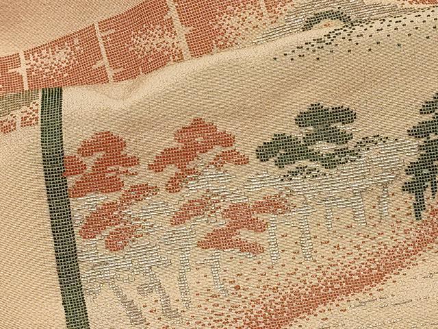 平和屋着物＃羽織　寿光織　風景正倉院花文　金銀糸　正絹　逸品　CABJ5289in