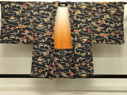 平和屋着物＃羽織　風景文　正絹　逸品　CABJ5291in