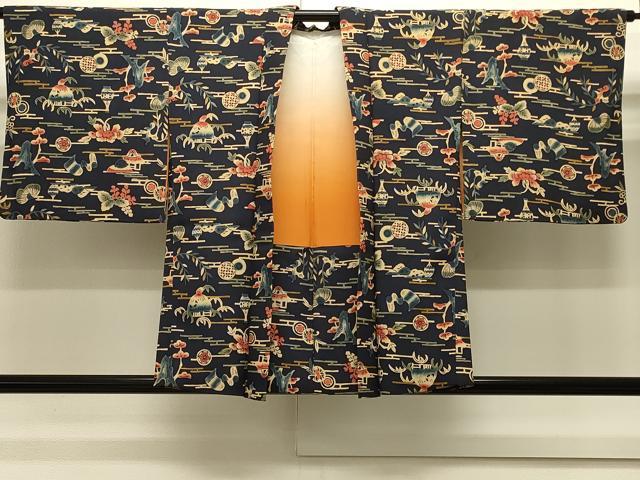 平和屋着物＃羽織　風景文　正絹　逸品　CABJ5291in
