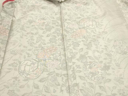 平和屋着物＃本場大島紬　白大島　羽織　草花丸間道　正絹　逸品　未使用　CABJ5292in