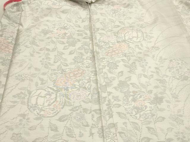 平和屋着物＃本場大島紬　白大島　羽織　草花丸間道　正絹　逸品　未使用　CABJ5292in