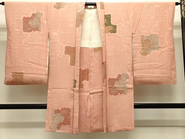 平和屋着物＃長羽織　寿光織　吉祥草花文　金銀糸　正絹　逸品　CABJ5299in
