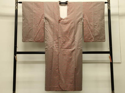 平和屋着物＃道行コート　雨コート　単衣　霞文　ロング丈　正絹　逸品　CABJ5305in