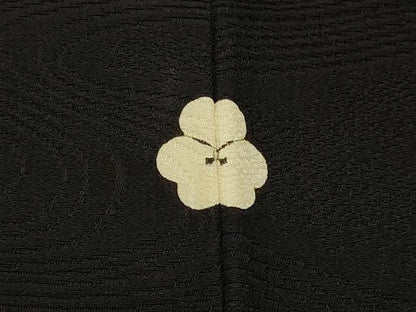 平和屋着物＃羽織　寿光織　立波文　黒地　金銀糸　正絹　逸品　CABJ5307in