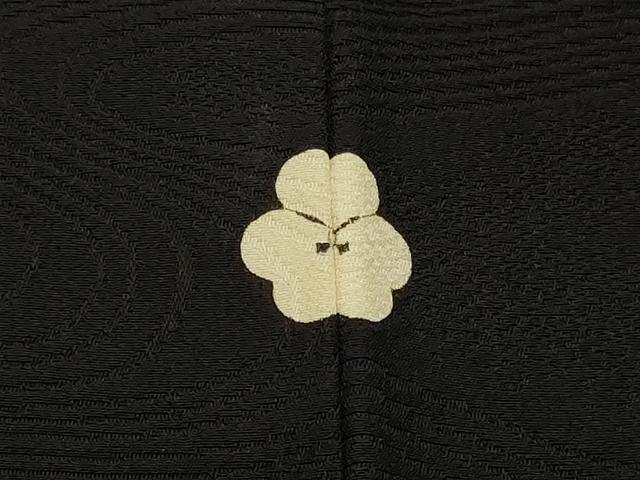 平和屋着物＃羽織　寿光織　立波文　黒地　金銀糸　正絹　逸品　CABJ5307in