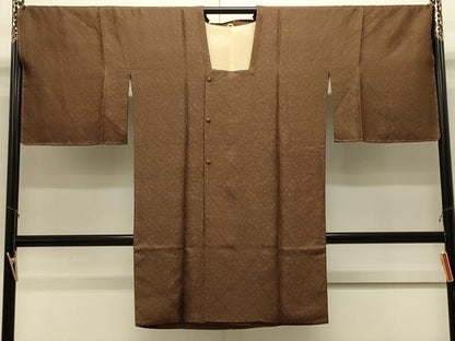 平和屋着物＃道行コート　草花地紋　ロング丈　正絹　逸品　未使用　CABJ5312in