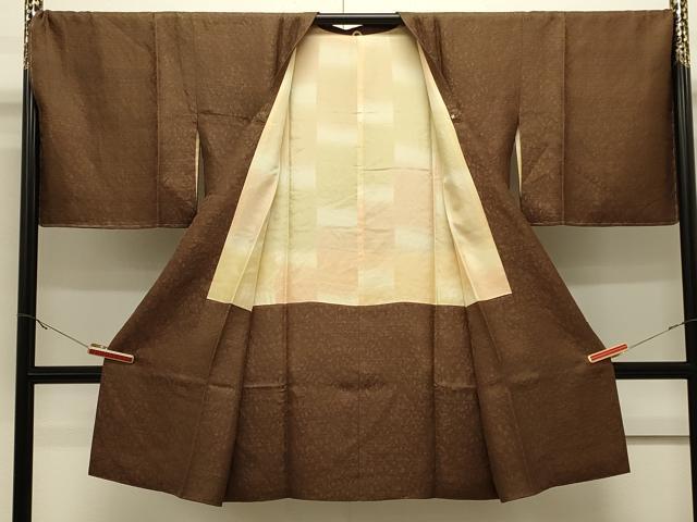 平和屋着物＃道行コート　草花地紋　ロング丈　正絹　逸品　未使用　CABJ5312in