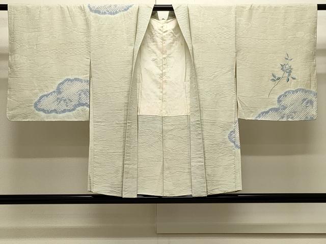 平和屋着物＃羽織　絞り　刺繍　雲取り枝花文　正絹　逸品　未使用　CABJ5314in