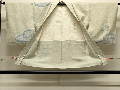 平和屋着物＃羽織　絞り　刺繍　雲取り枝花文　正絹　逸品　未使用　CABJ5314in