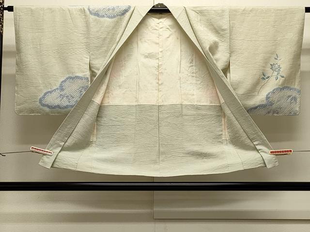 平和屋着物＃羽織　絞り　刺繍　雲取り枝花文　正絹　逸品　未使用　CABJ5314in