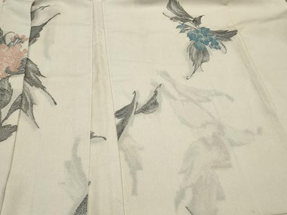 平和屋着物＃羽織　草花文　正絹　逸品　CABJ5317in