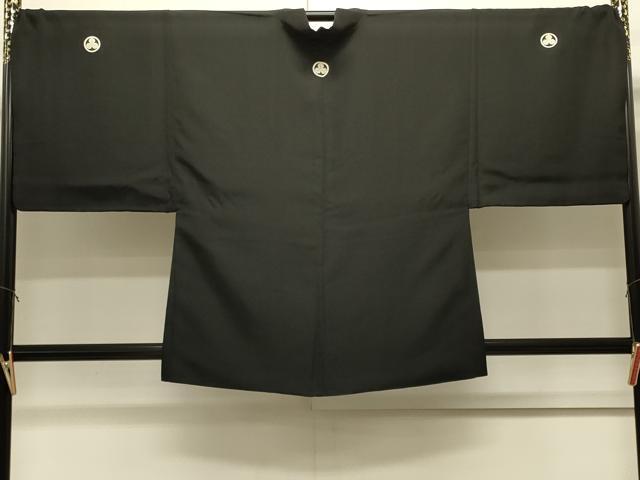 平和屋着物＃男性　羽織　黒紋付き　正絹　逸品　CABJ5318in