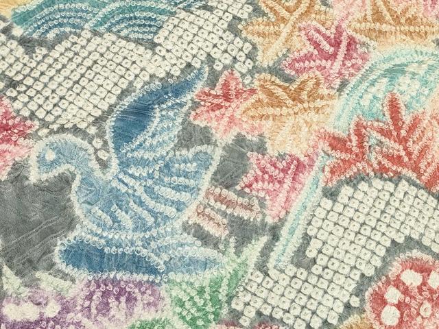 平和屋着物＃名門　藤娘きぬたや・総絞り　羽織　遠山花鳥文　正絹　逸品　CABJ5320in
