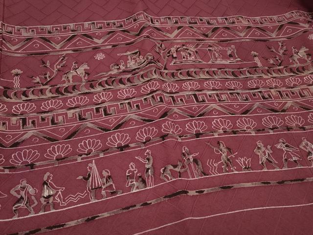 平和屋着物＃道行コート　壁画文様　正絹　逸品　CABJ5336in